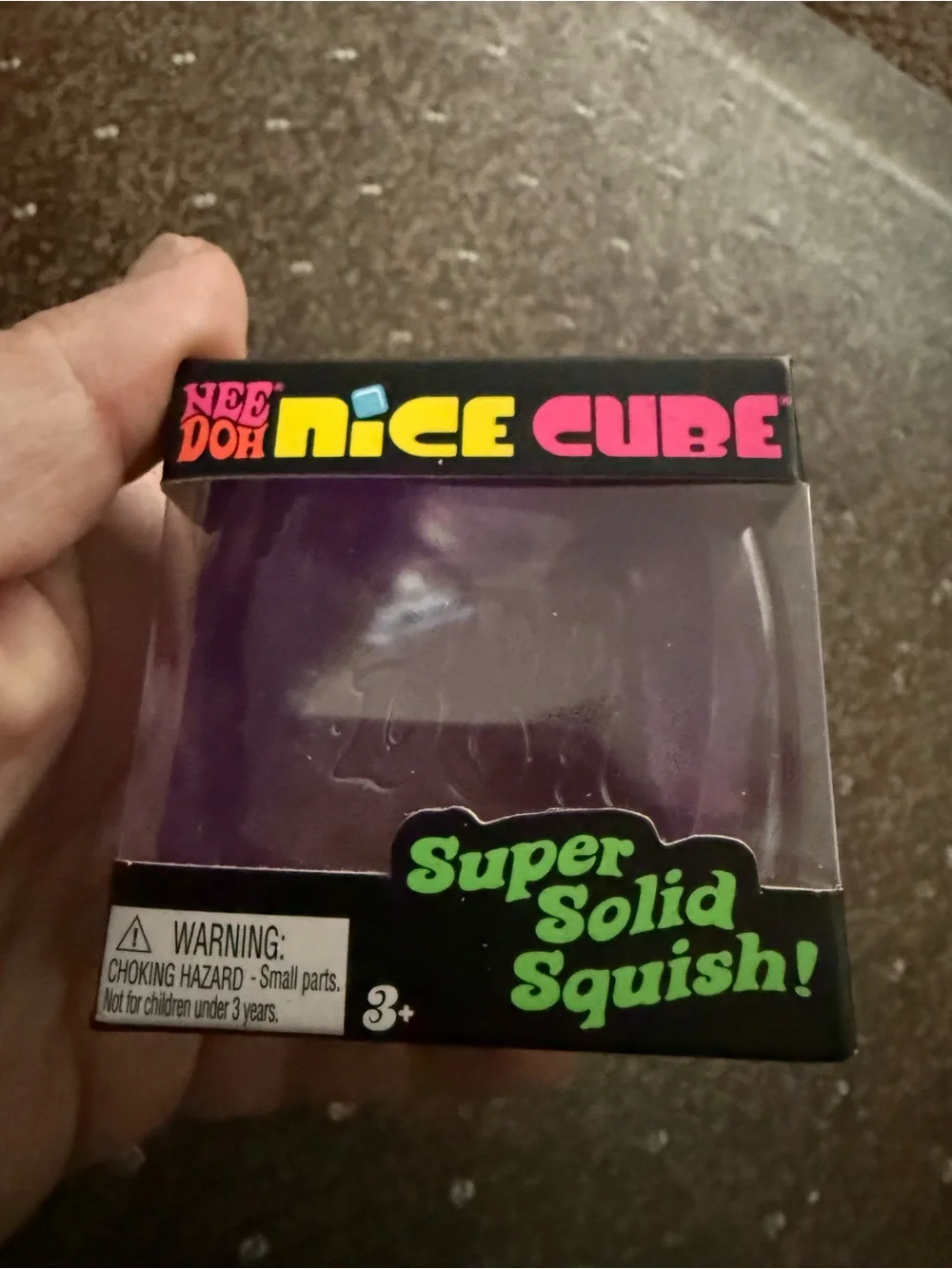 Schylling NeeDoh Nice Cube Sensory Squeeze Toy Purple Super Solid Squish - 2.25
